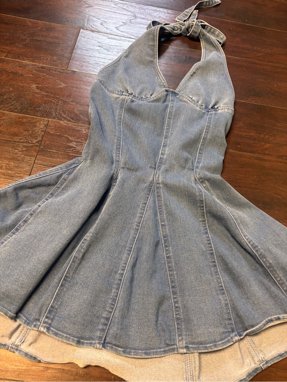 Blue Denim Halter Dress - Picture 6 of 6